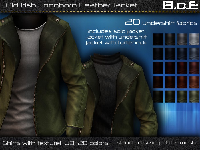 BoE - Old Irish Longhorn Leather Jacket Green