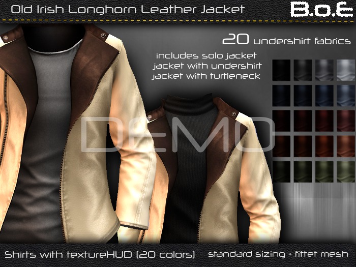 BoE - DEMO - Old Irish Longhorn Leather Jacket Wheat