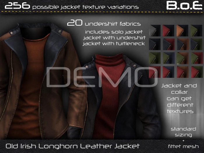 BoE - DEMO - Old Irish Longhorn Leather Jacket FATPACK