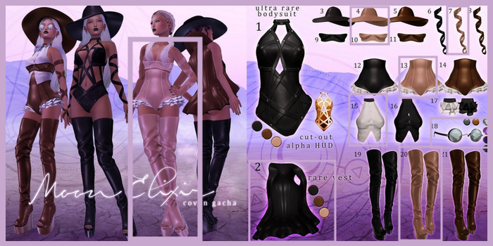 Moon Elixir - Coven - Maitreya- DUSTY ROSE PACK (+RARE VEST)