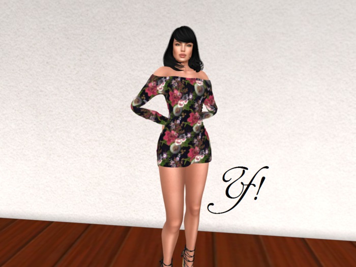 Yesa! designs - Ruched Dress- Night Flowers - MAITREYA