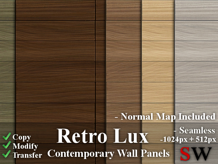-SW- Seamless Retro Lux Texture Pack -1024/512-
