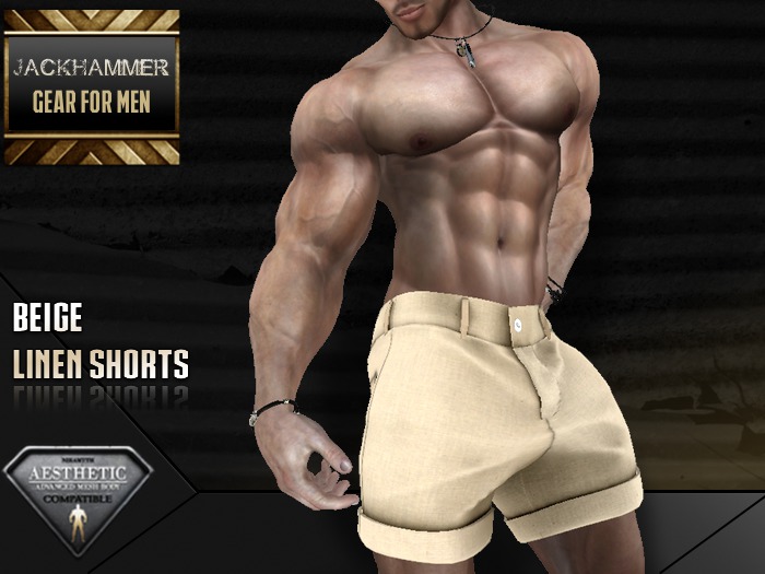 Beige Linen Short Shorts