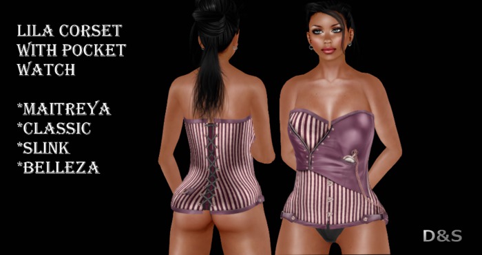 D&S design LILA Corset With Pocket Watch