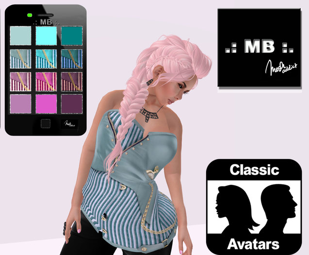 .: MB :. sexy Steampunk Corset Classic w/ Bleu - Plum color HUD
