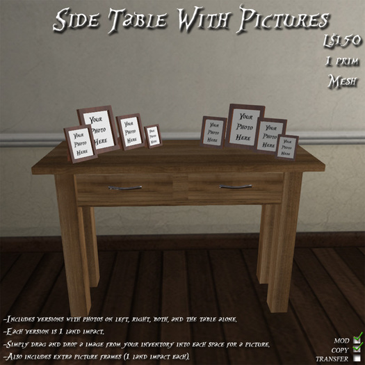 Side Table With Pictures