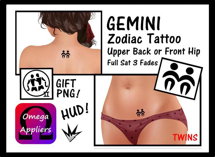 TATTOO - GEMINI ZODIAC - OMEGA APPLIER