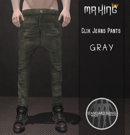 [MR]Pants Male clik  Gray