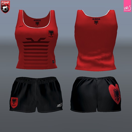 ALBANIA - female top + shorts  (MESH) boxed