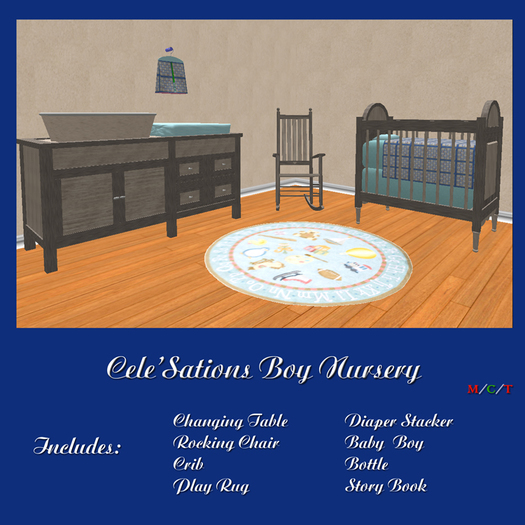 Cele'Sations Mesh Blue Nursey ~ Baby Boy Pk