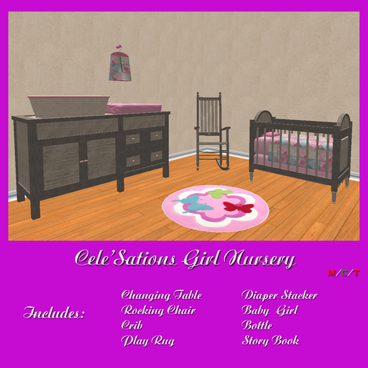 Cele'Sations Mesh Pink Nursey ~ Baby Girl Pk