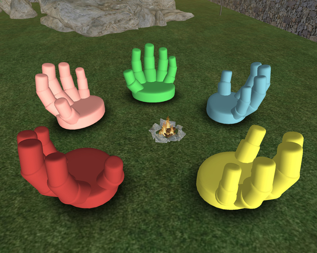 Circle Of Hands - Sculpted Hands pack of 5 with Firepit