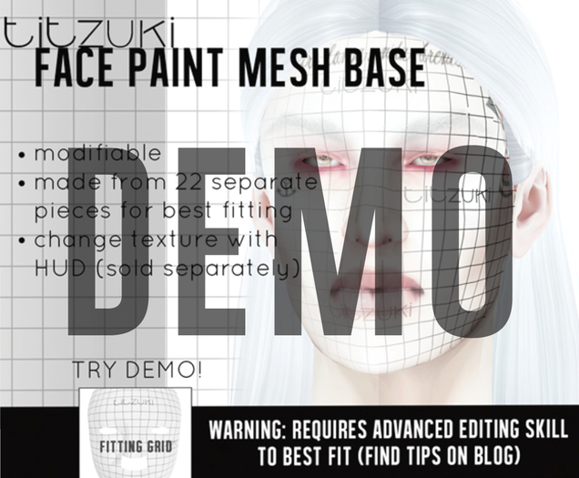 titzuki : uv glowing face paint mesh base / DEMO