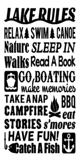 {Q-Essentials} Lake Rules Wall Decal