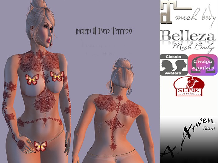 .::. A. Arwen Tattoos.::. Indian II Tattoo Red
