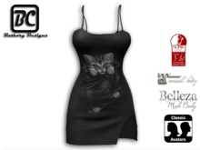 [Bathory DGS] Cami Dress Angry Cat  Black (BELLEZA VENUS, MAITREYA, SLINK, STANDART)