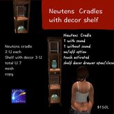Newton's Cradle with shelf & decor (crate)
