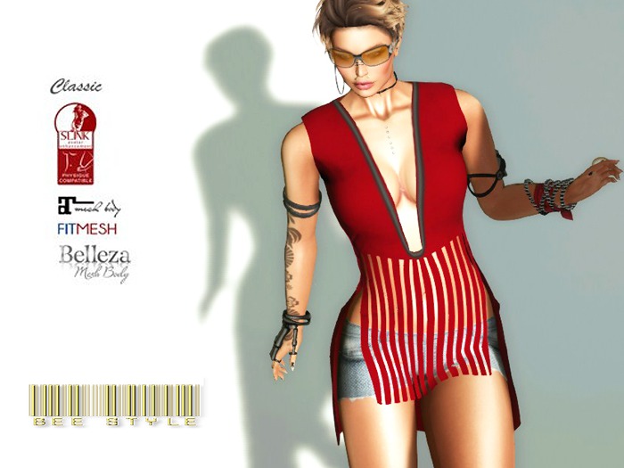 .:Bee:. Red Fringe Tunic *ADD TO UNPACK