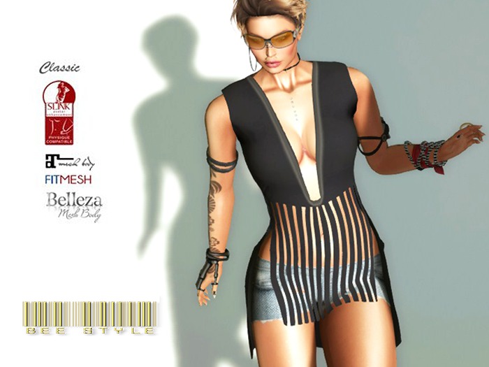 .:Bee:. Black Fringe Tunic