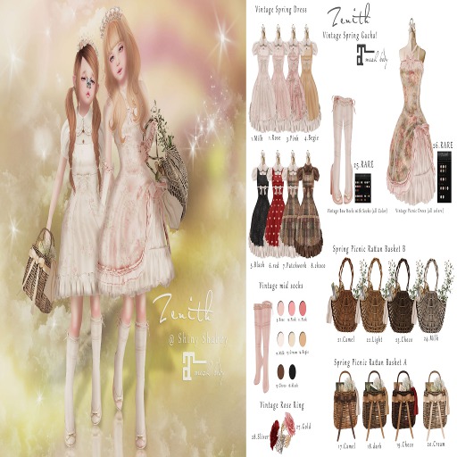 =Zenith=Vintage mid socks (Candy) -Maitreya