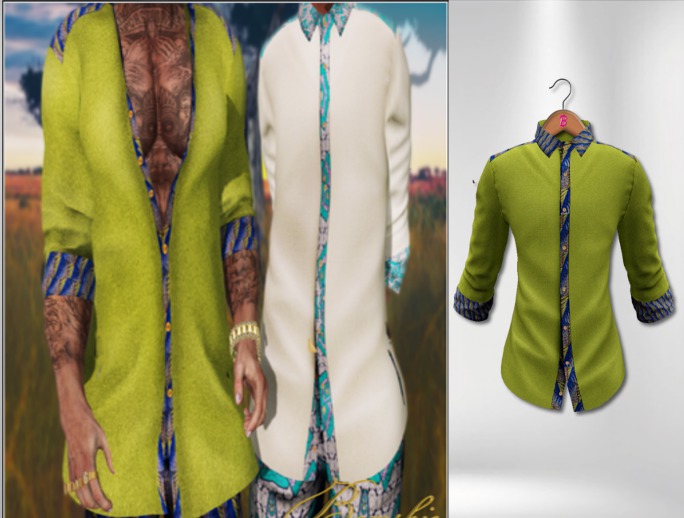 <*>B<*> Adonis Mens Pea Green Buttonup