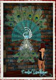 {DD} Peacock Feather Wall Fan Lace Brooch 5LI