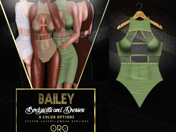 ORO - Bailey Bodysuit - Green Apple