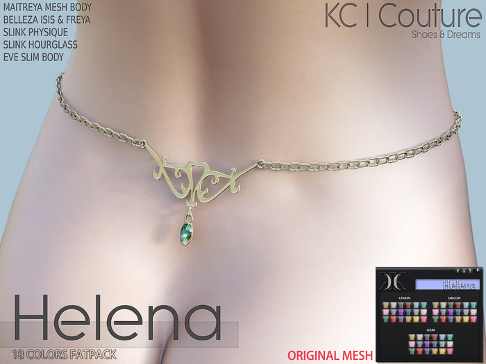 -KC- HELENA WAIST CHAIN / MAITREYA, BELLEZA, HOURGLASS & MORE