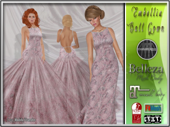 Embellia Gown Pink 2 in 1