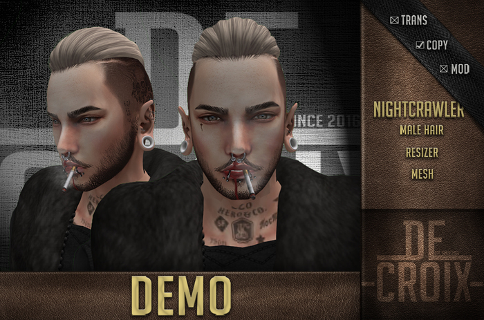 -]DeCroix[- Nightcrawler Hair DEMO