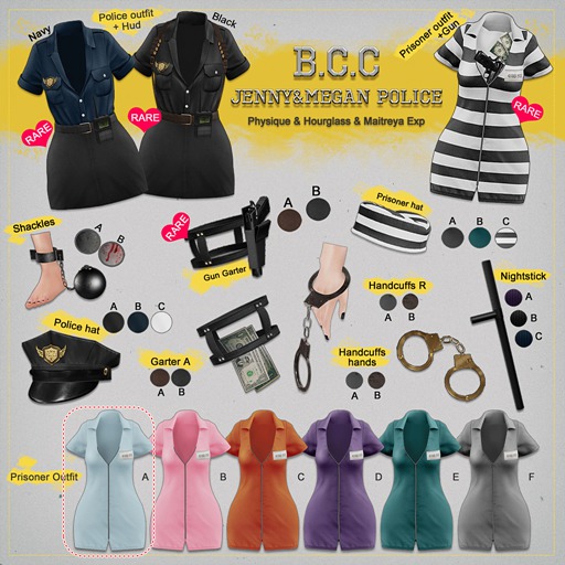 B.C.C Jenny&Megan - Prisoner Outfit SKy Fit