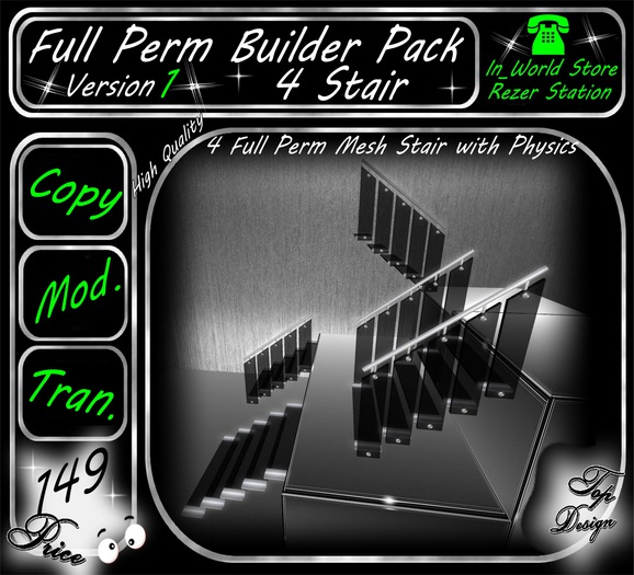 * New * 4 Mesh Stairs * with Physics  *