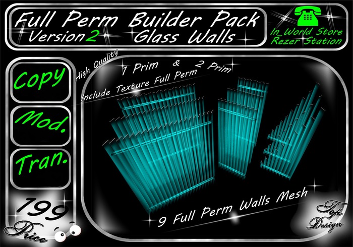 * Full Perm Builder Pack * Version 2 * Glass Walls <