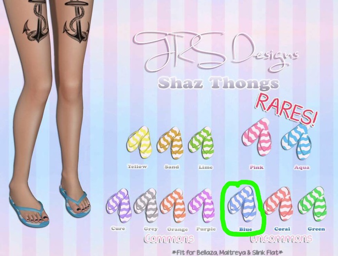 Shaz Thongs Uncommon Blue