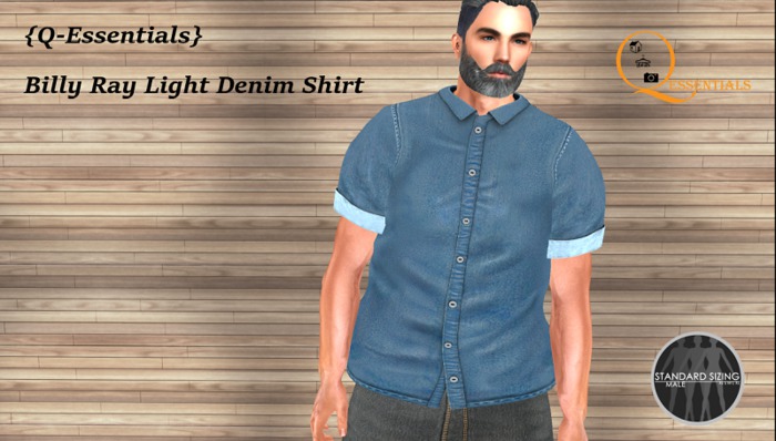 {Q-Essentials} Billy Ray Light Denim Shirt