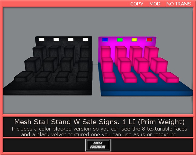 Mesh Stall Stand W Sale Signs- Boxed