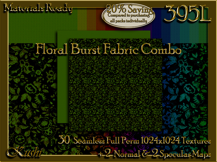 !Kushi! FloralBurstCOMBO Textures -WEAR TO UNPACK
