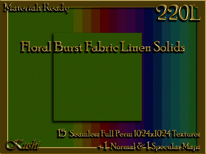 !Kushi! FloralBurstLINEN Textures -WEAR TO UNPACK