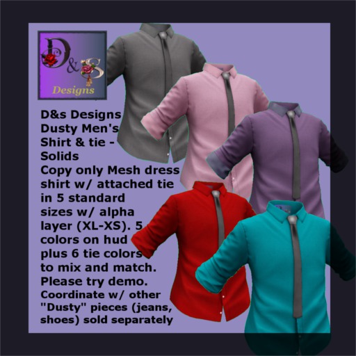 D&s Designs - Dusty Men's Shirt/tie Solids bag