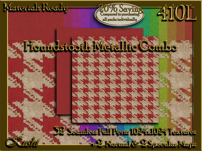 Houndstooth Metallic COMBO Fabric Seamless Textures