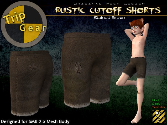 TripGear Rustic Brown Stained Cutoff Shorts