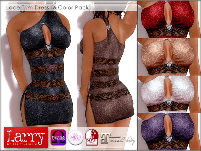 LARRY JEANS - Lace Trim Dress (6 Color Pack)