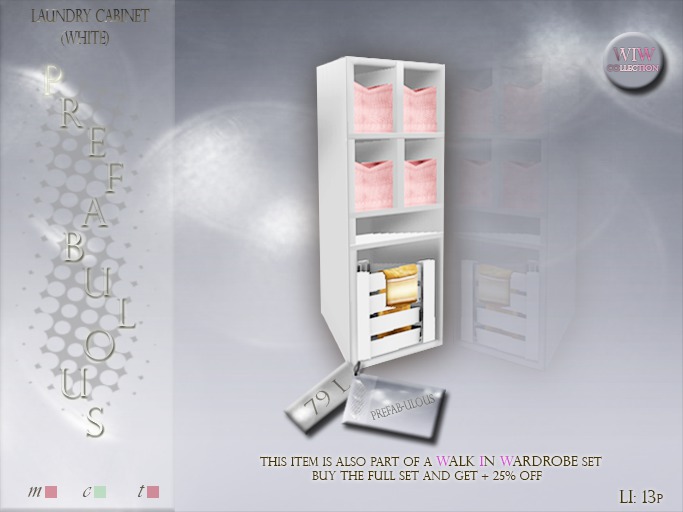 ::~PREFAB-ULOUS~:: Cabinet & Laundrybasket (WIW Collection) (LI 13)