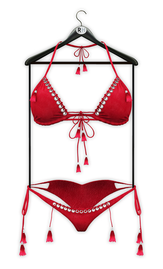 !Rebel Hope - Kauai Mesh Bikini Berry Red