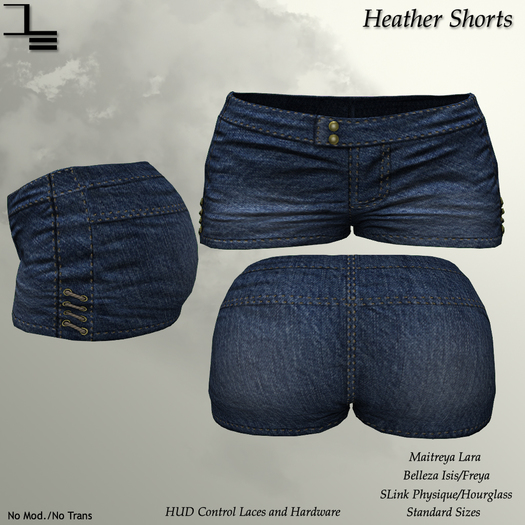DE Designs - Heather Shorts - Jean Blue
