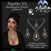 [FPI] Agatha V2 Customize Pearl - Lovey Pearl Jewelry Set with Necklace, Earrings, Belly Piercing & Customize Hud
