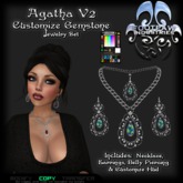 [FPI] Agatha V2 Customize Gemstone - Lovey Gemstone Jewelry Set with Necklace, Earrings, Belly Piercing & Customize Hud