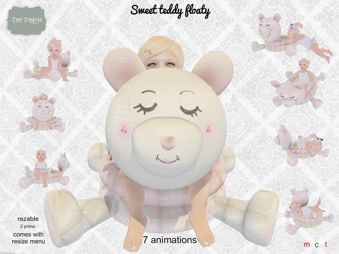 {T.T}Sweet teddy floaty PINK HUD Auto-unpacker