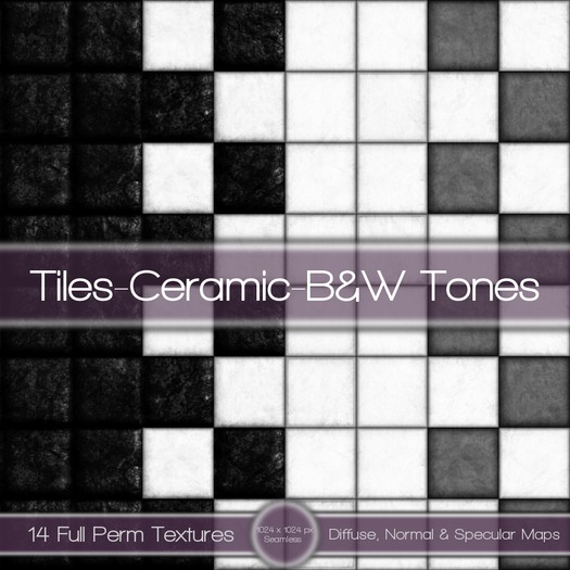 {L} Ceramic Tiles-B&W Tones