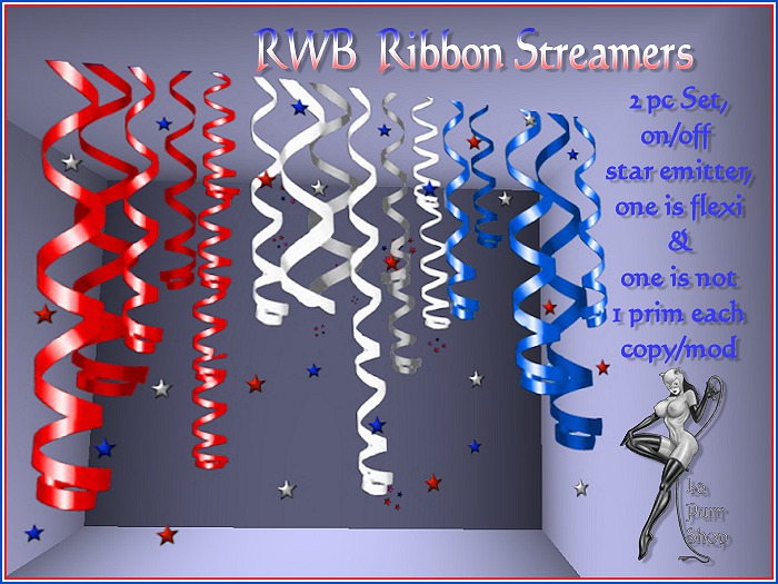 RWB- Ribbon Streamers -2 pc Set